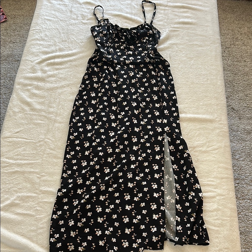 Floral Black Dress